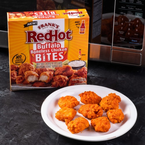 Frank's RedHot Buffalo Boneless Chicken Bites Perspective: left