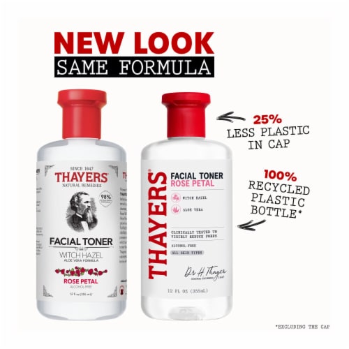 Thayers Natural Remedies Witch Hazel Toner Alcohol Free with Rose Petal Perspective: left