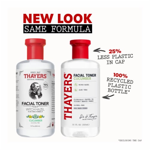 Thayers Natural Remedies Witch Hazel Toner Alcohol Free with Cucumber Perspective: left