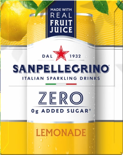 Sanpellegrino Italian Sparkling Drink Zero Sugar Lemonade Beverage Perspective: left