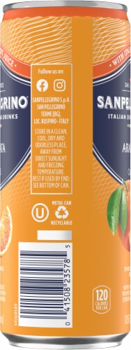 S. Pellegrino Aranciata Orange Sparkling Water Single Can Perspective: left