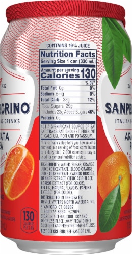 S. Pellegrino Aranciata Rossa Blood Orange Sparkling Water Perspective: left