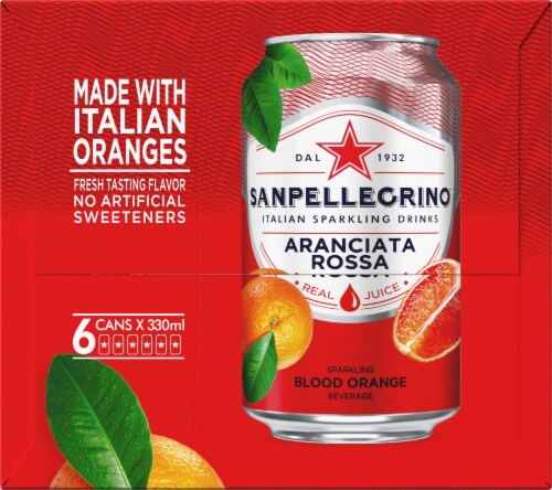 S. Pellegrino Aranciata Rossa Sparkling Blood Orange Beverage Perspective: left