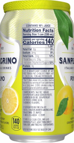 San Pellegrino Pompelmo Sparkling Grapefruit Beverage Perspective: left