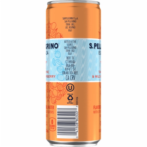 S. Pellegrino Essenza Tangerine & Wild Strawberry Sparkling Mineral Water Perspective: left