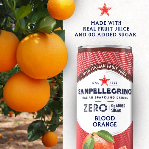 Sanpellegrino Italian Sparkling Drink Zero Sugar Blood Orange Perspective: left