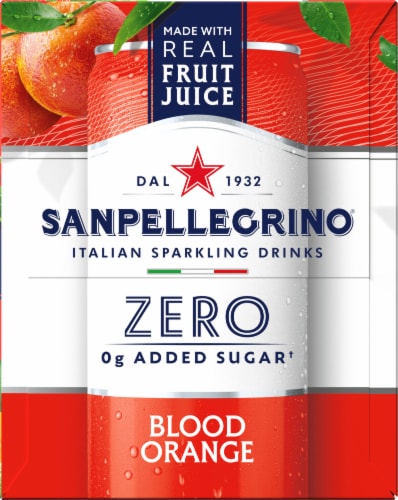 Sanpellegrino Italian Sparkling Drink Zero Sugar Blood Orange Perspective: left