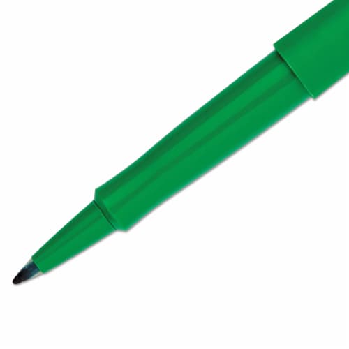 Paper Mate Point Guard Flair Needle Tip Stick Pen Green Ink 0.7mm Dozen 8440152 Perspective: left