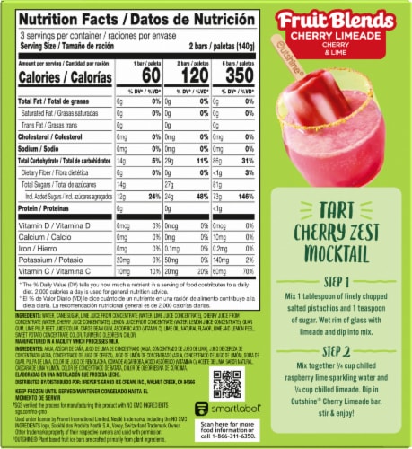Outshine Cherry Limeade Fruit Ice Bars Perspective: left