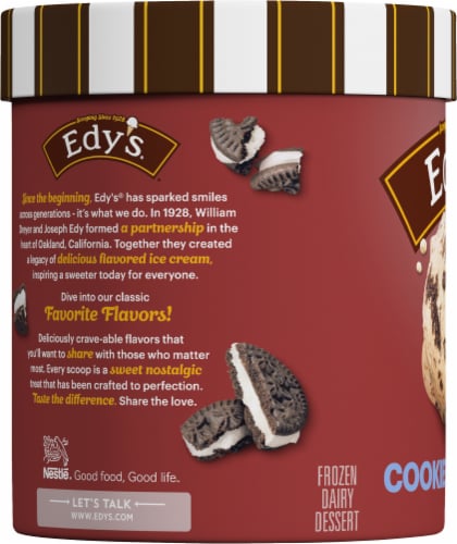 Dreyer's/Edy's® Cookies 'N Cream Ice Cream Tub Perspective: left