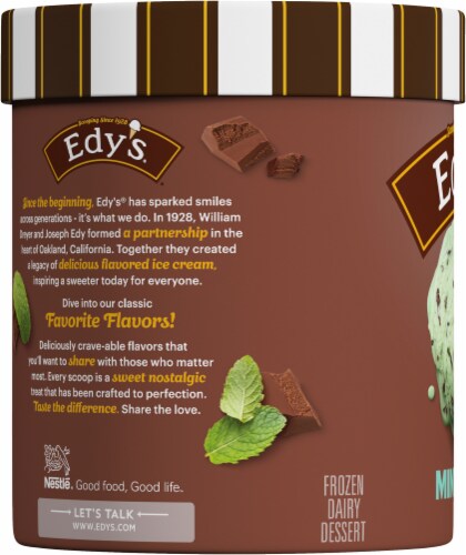 Edy's® Mint Chocolate Chip Ice Cream Tub Perspective: left