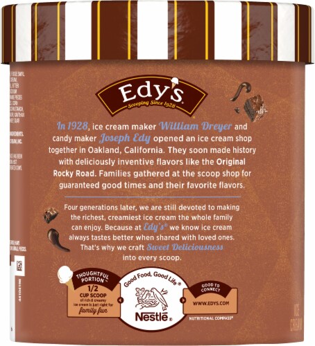 Dreyer's/Edy's™ Grand Double Fudge Brownie Ice Cream Tub Perspective: left