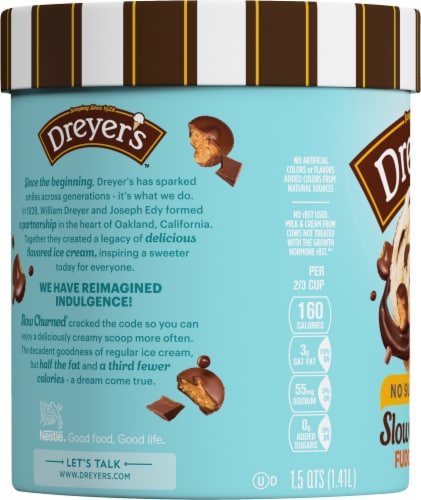 Dreyer's/Edy's™ Slow Churned Sugar Free Fudge Tracks Light Ice Cream Perspective: left