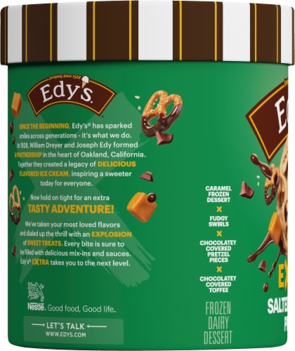 Dreyer's/Edy's™ Grand Salted Caramel Pretzel Path Ice Cream Tub Perspective: left