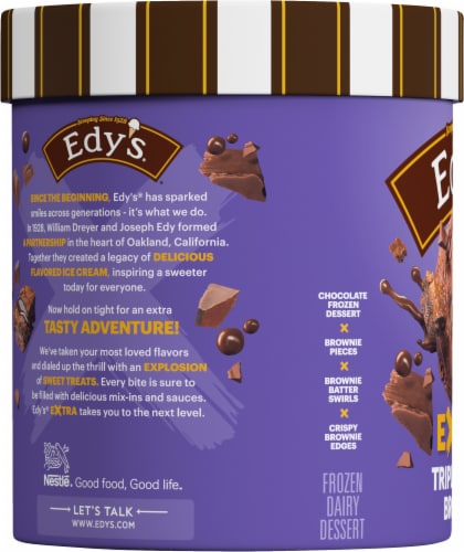 Edy's® Triple Fudge Brownie Ice Cream Perspective: left