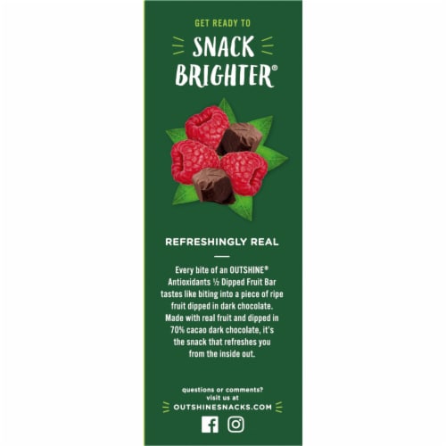 Outshine Dark Chocolate Dipped Raspberry Fruit Bars Perspective: left