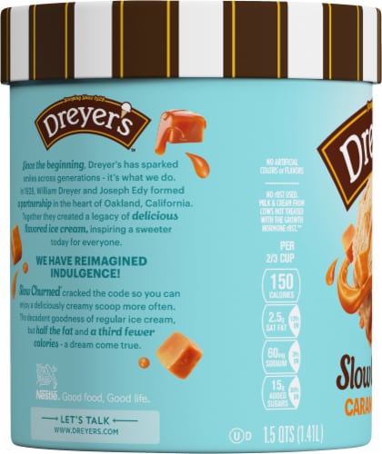Edy's® Slow Churned Caramel Delight Light Ice Cream Tub Perspective: left