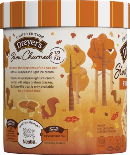 Dreyer's/Edy's Slow Churned Peanut Butter Cookie Dough Light Ice Cream Tub Perspective: left