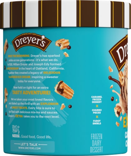 Edy's® Rocky Road Collection Churro Caramel Crossroads Ice Cream Tub Perspective: left