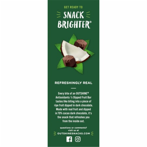 Outshine® Creamy Coconut 1/2 Dipped in Dark Chocolate Fruit and Dairy Bars Perspective: left