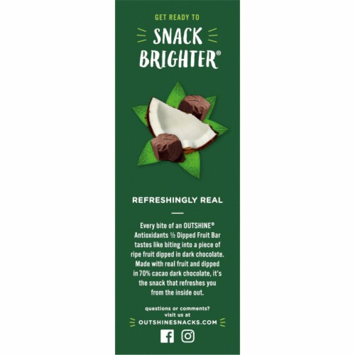 Outshine® Creamy Coconut 1/2 Dipped in Dark Chocolate Fruit and Dairy Bars Perspective: left
