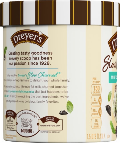 Dreyer's/Edy's™ Slow Churned Mint Cookie Crunch Light Ice Cream Perspective: left