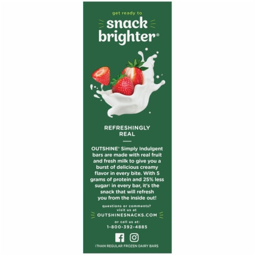 Outshine® Simply Indulgent Creamy Strawberry Frozen Fruit Bars Perspective: left