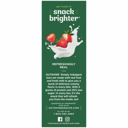 Outshine® Simply Indulgent Creamy Strawberry Frozen Fruit Bars Perspective: left