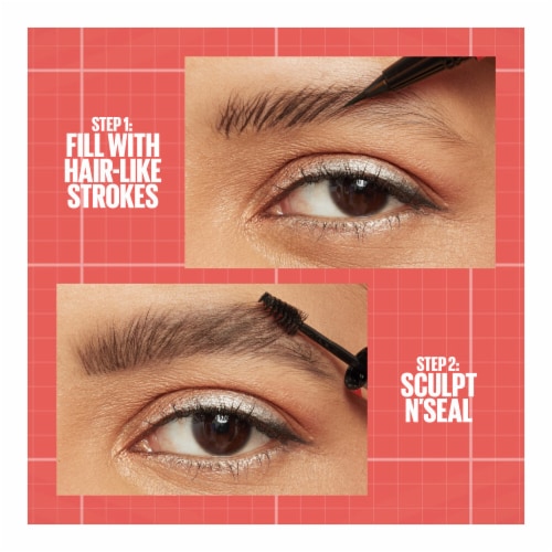 Maybelline Build-A-Brow 2-in-1 Brow Pen and Sealing Gel 260 Deep Brown Perspective: left