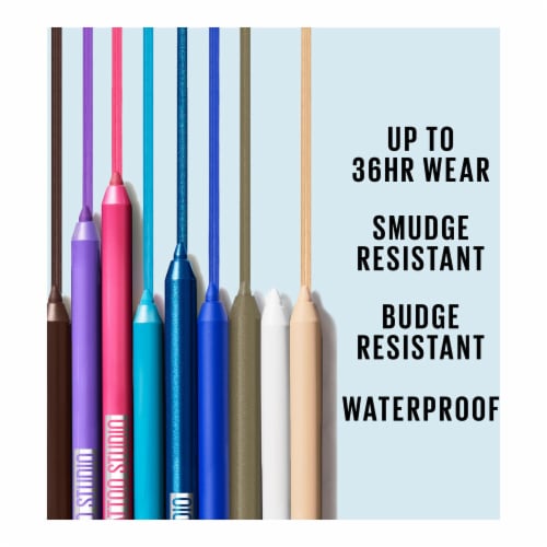 Maybelline Tattoo Studio Sharpenable Gel Eyeliner Pencil Waterproof Longwear 819 Galactic Cobalt Perspective: left