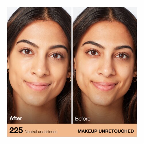 Maybelline Fit Me Dewy + Smooth Liquid Foundation 225 Medium Buff Perspective: left