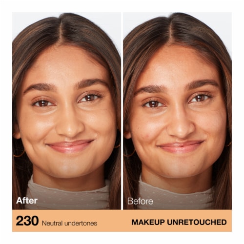 Maybelline Fit Me Dewy + Smooth Liquid Foundation 230 Natural Buff Perspective: left