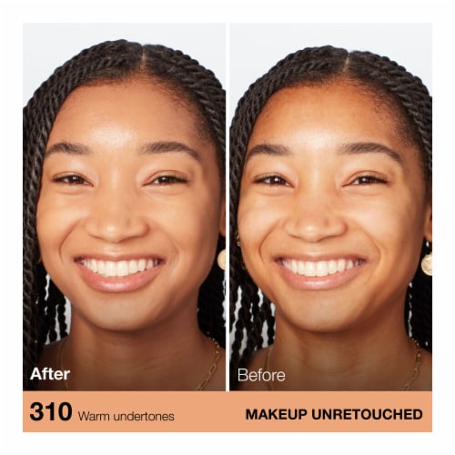Maybelline Fit Me Dewy + Smooth Liquid Foundation Makeup with SPF 18 Sun Beige Perspective: left