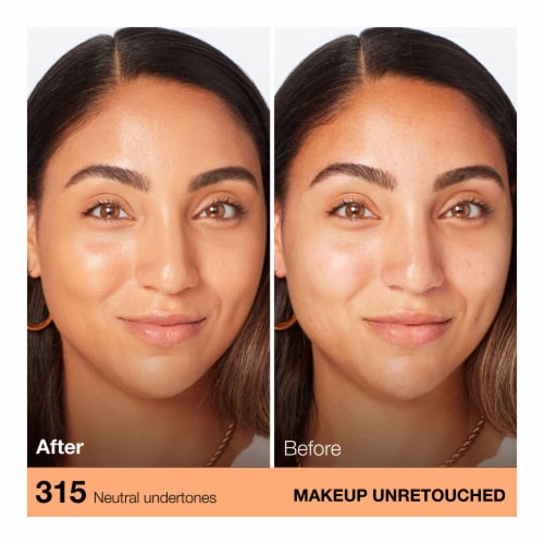 Maybelline Fit Me Dewy + Smooth Liquid Foundation 315 Soft Honey Perspective: left