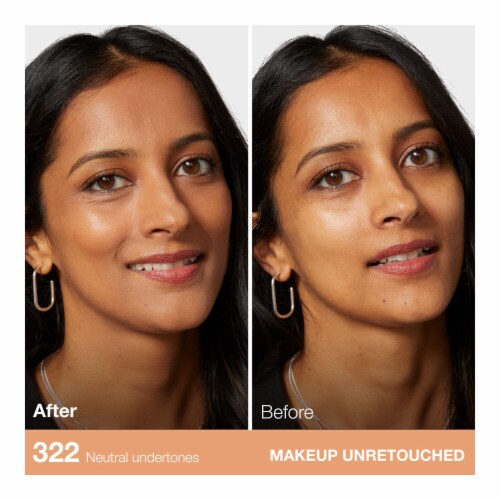 Maybelline Fit Me Matte + Poreless Liquid Foundation 322 Warm Honey Perspective: left