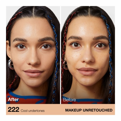 Maybelline Fit Me Matte + Poreless Liquid Foundation 222 True Beige Perspective: left