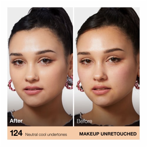Maybelline Fit Me Matte + Poreless Liquid Foundation 124 Soft Sand Perspective: left