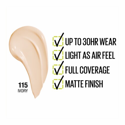 Maybelline Super Stay Liquid Foundation Longwear 115 Ivory Perspective: left