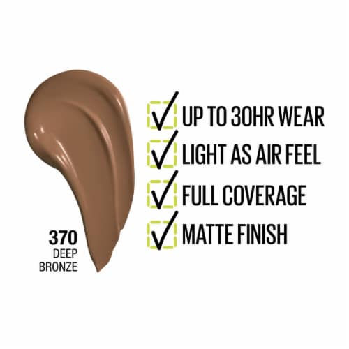 Maybelline Super Stay Liquid Foundation Longwear 370 Deep Bronze Perspective: left