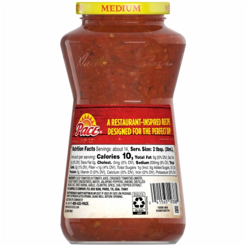 Pace® Restaurant Style Original Recipe Medium Salsa Jar Perspective: left