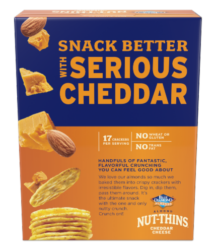 Blue Diamond® Nut-Thins® Cheddar Cheese Almond Rice Crackers Perspective: left