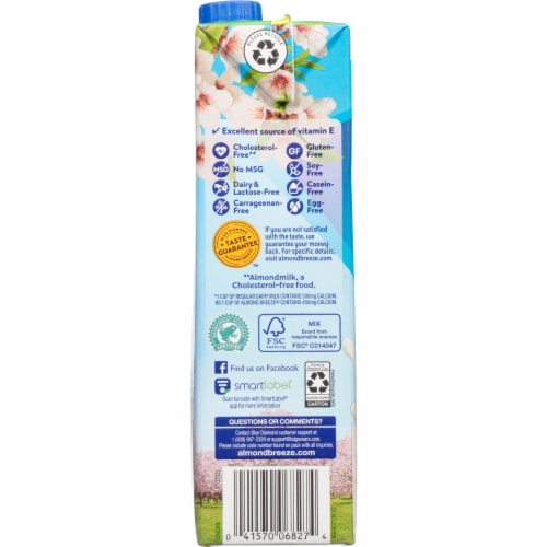 Blue Diamond® Almond Breeze® Original Almond Milk Perspective: left