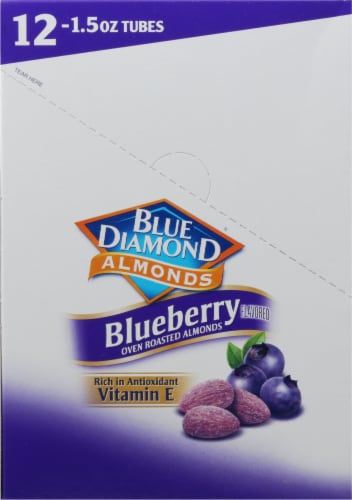 Blue Diamond® Blueberry Flavored Oven Roasted Almonds Tubes Perspective: left