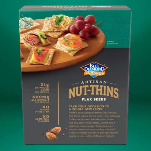 Blue Diamond® Nut-Thins® Artisan Flax Seeds Almond Rice Crackers Perspective: left
