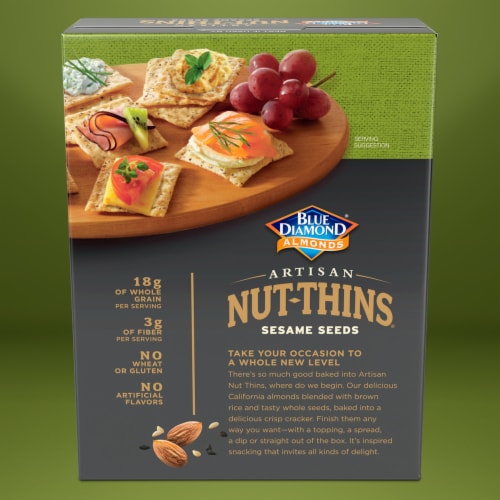 Blue Diamond® Nut-Thins® Artisan Sesame Seeds Almond Rice Crackers Perspective: left