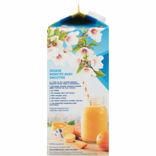 Blue Diamond® Almond Breeze® Dairy Free Reduced Sugar Vanilla Almondmilk Perspective: left