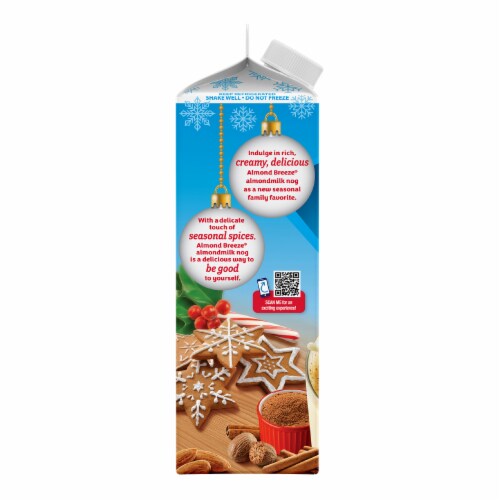 Blue Diamond Almond Breeze Classic Dairy Free Almondmilk Egg Nog Perspective: left