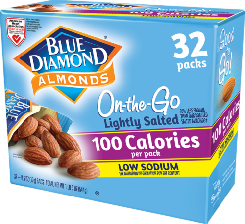 Blue Diamond On-the-Go Lightly Salted 100 Calorie Almond Packs Perspective: left