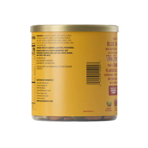 Blue Diamond® Deluxe Honey Roasted Mixed Nuts Perspective: left