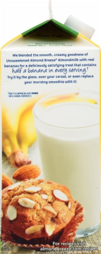 Blue Diamond Almond Breeze Almond Milk Blended with Real Bananas Perspective: left
